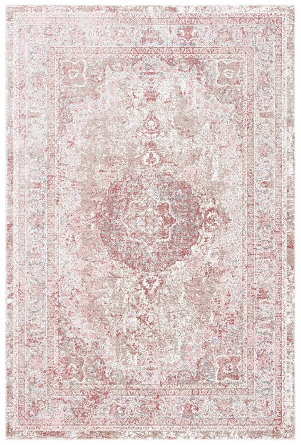 Lilypond 800 Lilypond 843 Transitional Power Loomed 75% Polypropylene 25% Polyester Rug Ivory / Rose