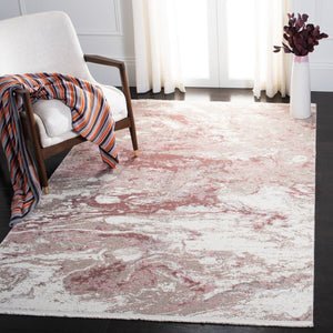 Lilypond 800 Lilypond 883 Contemporary Power Loomed 75% Polypropylene 25% Polyester Rug Ivory / Rose