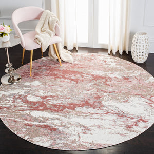 Lilypond 800 Lilypond 883 Contemporary Power Loomed 75% Polypropylene 25% Polyester Rug Ivory / Rose