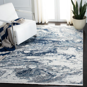 Lilypond 800 Lilypond 883 Contemporary Power Loomed 75% Polypropylene 25% Polyester Rug Grey / Blue