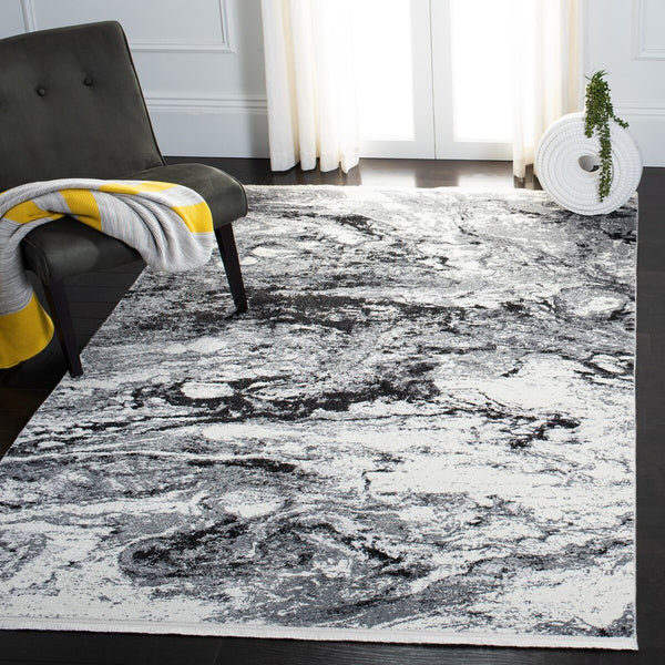 Lilypond 800 Lilypond 883 Contemporary Power Loomed 75% Polypropylene 25% Polyester Rug Grey / Dark Grey