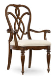 Leesburg Traditional-Formal Splatback Arm Chair In Rubberwood Solids And Mahogany Veneers With Fabric - Set of 2