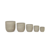Langley Outdoor Cast Stone Planters (Set of 5), Gray Noble House