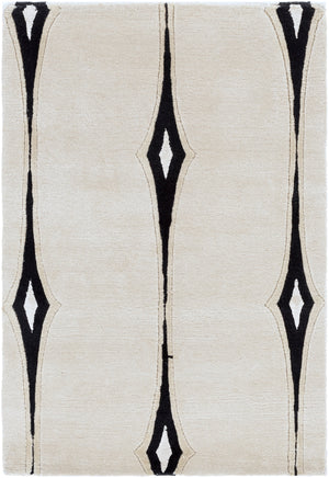 Luminous LMN-3002 Modern Wool, Viscose Rug LMN3002-913 Beige, Black, Taupe, Light Gray, White 95% Wool, 5% Viscose 9' x 13'