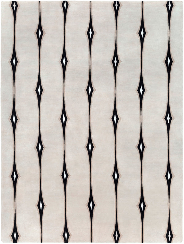 Luminous LMN-3002 Modern Wool, Viscose Rug LMN3002-811 Beige, Black, Taupe, Light Gray, White 95% Wool, 5% Viscose 8' x 11'