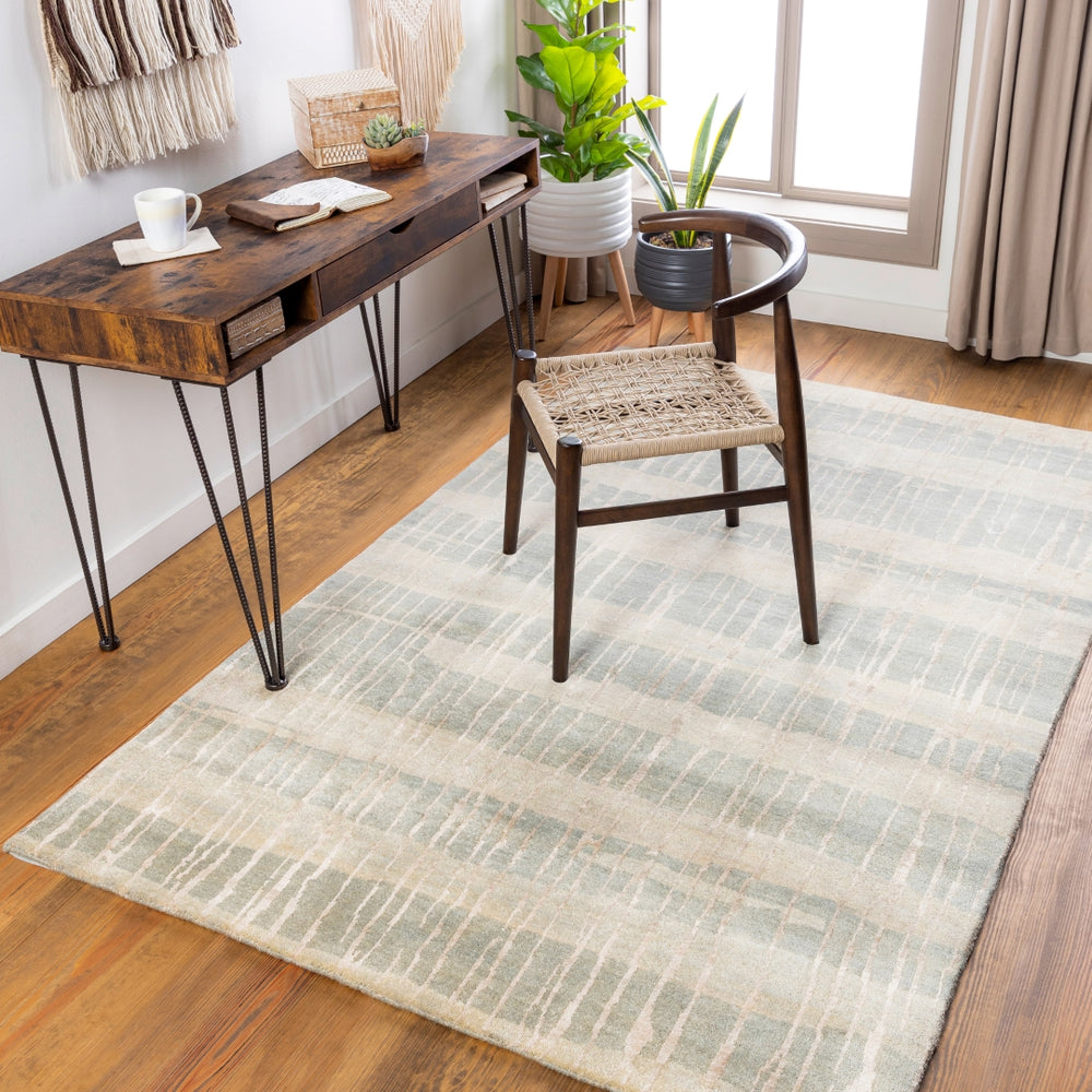 Luminous LMN-3022 Modern Wool, Viscose Rug LMN3022-23 Sage 70% Wool, 30% Viscose 2' x 3'