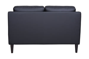 Porter Designs Lazio High Quality Leather Modern Loveseat Black 02-204C-02-5990