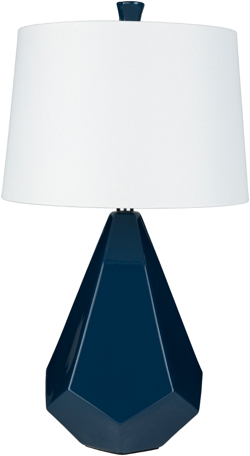 Enigma LMP-1073 Modern Polyester, Ceramic, Metal Table Lamp LMP-1073 Navy, White Polyester, Ceramic, Ceramic, Metal 27"H x 15"W x 15"D