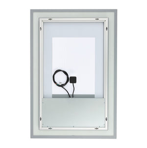 Safavieh Hyatt, 24 Inch, Silver/White, Aluminum Led Mirror  Silver  / White Metal LMR1000A