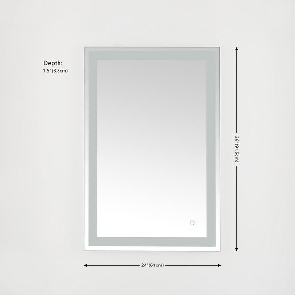 Safavieh Hyatt, 24 Inch, Silver/White, Aluminum Led Mirror  Silver  / White Metal LMR1000A