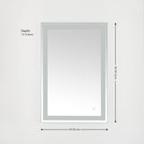 Safavieh Hyatt, 24 Inch, Silver/White, Aluminum Led Mirror  Silver  / White Metal LMR1000A