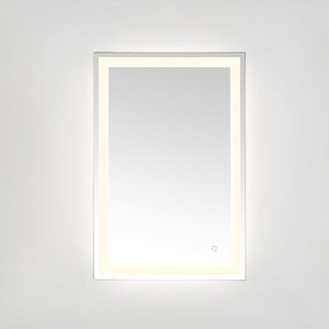 Safavieh Hyatt, 24 Inch, Silver/White, Aluminum Led Mirror  Silver  / White Metal LMR1000A