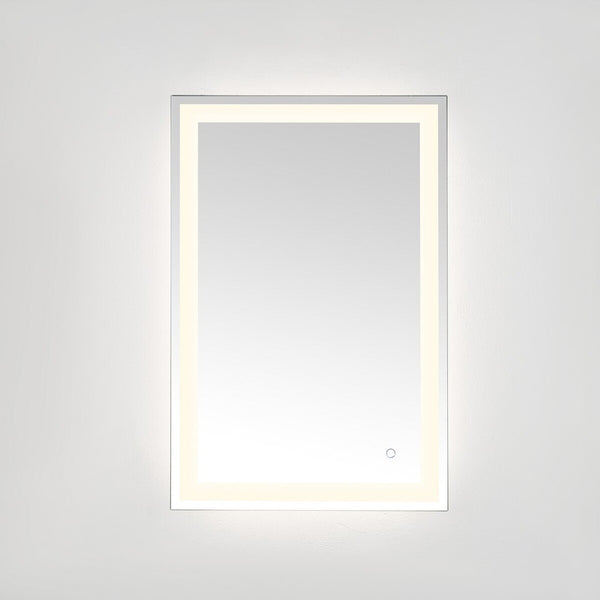 Safavieh Hyatt, 24 Inch, Silver/White, Aluminum Led Mirror  Silver  / White Metal LMR1000A