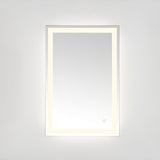 Safavieh Hyatt, 24 Inch, Silver/White, Aluminum Led Mirror  Silver  / White Metal LMR1000A