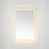 Safavieh Hyatt, 24 Inch, Silver/White, Aluminum Led Mirror  Silver  / White Metal LMR1000A