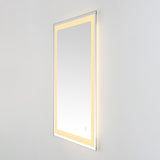 Safavieh Hyatt, 24 Inch, Silver/White, Aluminum Led Mirror  Silver  / White Metal LMR1000A