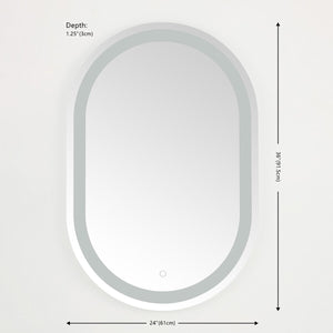 Safavieh Crosby, 24 Inch, Silver/White, Aluminum Led Mirror  Silver  / White Metal LMR1002A