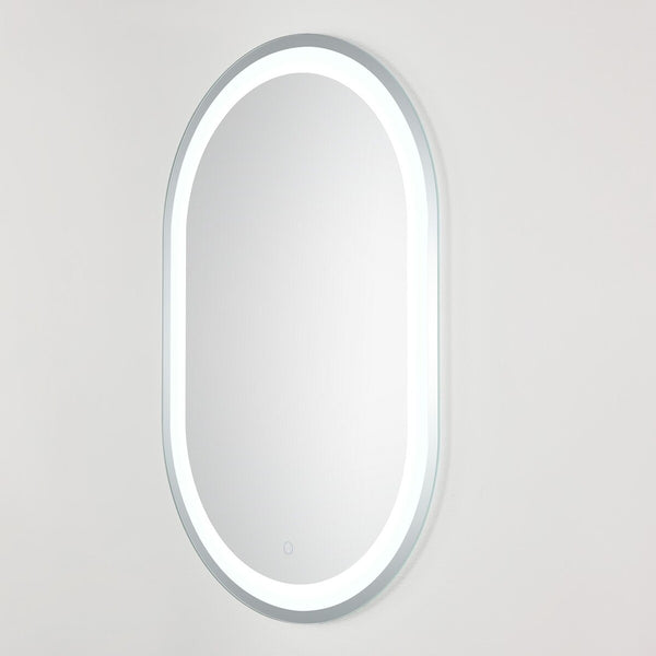 Safavieh Crosby, 24 Inch, Silver/White, Aluminum Led Mirror  Silver  / White Metal LMR1002A