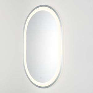 Safavieh Crosby, 24 Inch, Silver/White, Aluminum Led Mirror  Silver  / White Metal LMR1002A
