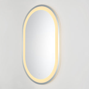 Safavieh Crosby, 24 Inch, Silver/White, Aluminum Led Mirror  Silver  / White Metal LMR1002A