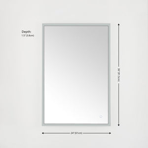 Safavieh Houston, 24 Inch, Silver/White, Aluminum Led Mirror  Silver  / White Metal LMR1003A