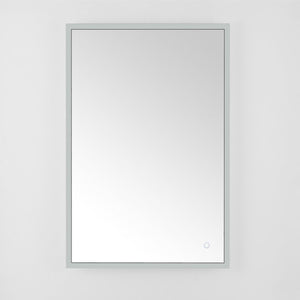 Safavieh Houston, 24 Inch, Silver/White, Aluminum Led Mirror  Silver  / White Metal LMR1003A