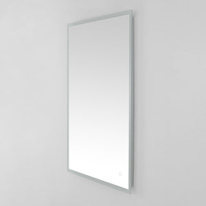 Safavieh Houston, 24 Inch, Silver/White, Aluminum Led Mirror  Silver  / White Metal LMR1003A