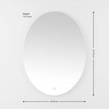 Safavieh Nolan, 24 Inch, White, Aluminum Led Mirror White Metal LMR1005A