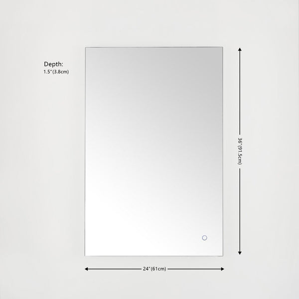 Safavieh Jed, 24 Inch, Silver, Aluminum Led Mirror  Silver  Metal LMR1006A