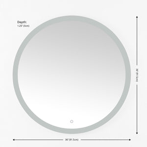 Safavieh Whit, 36 Inch, Silver/White, Aluminum Led Mirror  Silver  / White Metal LMR1008A