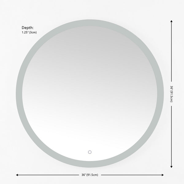 Safavieh Whit, 36 Inch, Silver/White, Aluminum Led Mirror  Silver  / White Metal LMR1008A