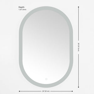 Safavieh Wes, 24 Inch, Silver/White, Aluminum Led Mirror  Silver  / White Metal LMR1009A