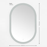 Safavieh Wes, 24 Inch, Silver/White, Aluminum Led Mirror  Silver  / White Metal LMR1009A