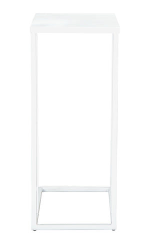 Zuo Modern Atom Iron Modern Commercial Grade Side Table White Iron