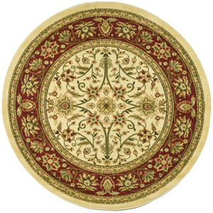 Lyndhurst Lnh212  Power Loomed Polypropylene Pile Rug Ivory / Red