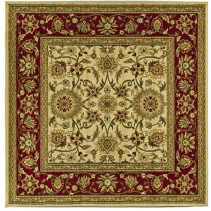 Lyndhurst Lnh212  Power Loomed Polypropylene Pile Rug Ivory / Red