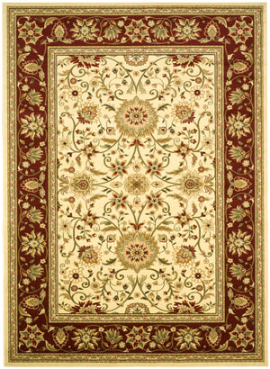 Lyndhurst Lnh212  Power Loomed Polypropylene Pile Rug Ivory / Red