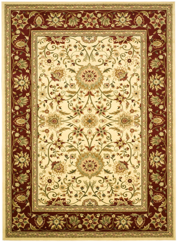 Lyndhurst Lnh212  Power Loomed Polypropylene Pile Rug Ivory / Red