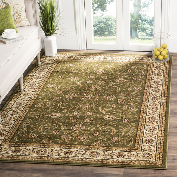 Lyndhurst Lnh219  Power Loomed Polypropylene Pile Rug Sage / Ivory