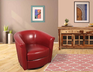 Porter Designs Marvel Contemporary Leather-Look Swivel Accent Chair Contemporary Accent - Swivel Red 02-201C-06-204