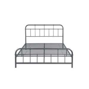 Berthoud Queen-Size Iron Bed Frame, Minimal, Industrial, Charcoal Gray Noble House