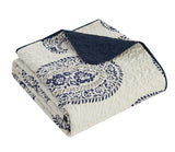 Safira Navy Queen 5pc Quilt Set