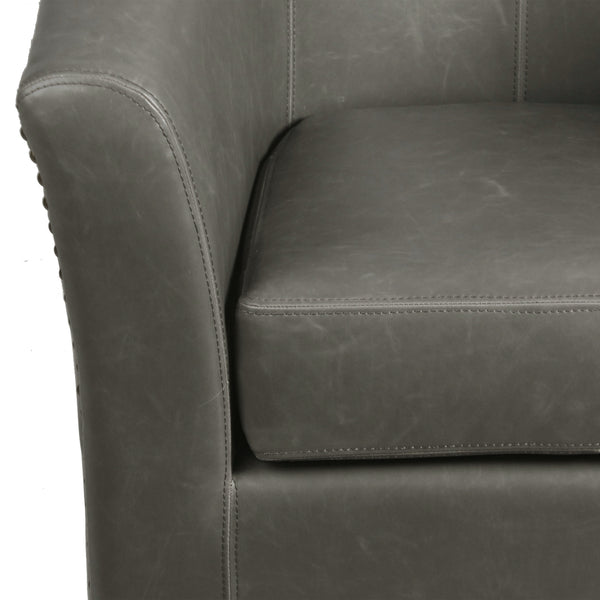 Ernest Bonded Leather Swivel Chair - Elegant Comfort with 360-Degree Rotation, Perfect for Any Space