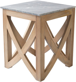 Logan LOG-001 Traditional Marble, Wood End Table LOG-001  Marble, Wood 22"H x 18"W x 18"D