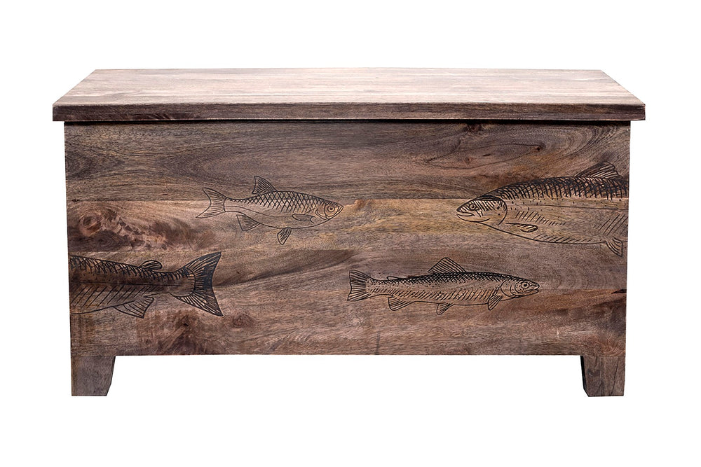 Porter Designs Fish Solid Wood Transitional Coffee Table Gray 05-215-12-5552