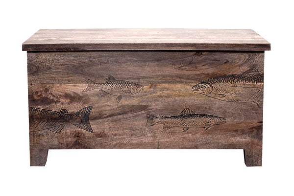 Porter Designs Fish Solid Wood Transitional Coffee Table Gray 05-215-12-5552
