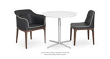 Diana Dining Table Set: Two London Dining and Arm Black and Diana White Dining Table
