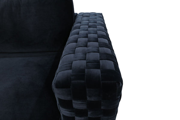 VIG Furniture Divani Casa Lori - Modern Velvet Glam Black & Gold Sofa VGYUHD-1936-BLK-S