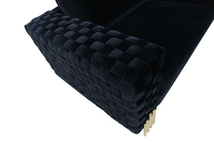 VIG Furniture Divani Casa Lori - Modern Velvet Glam Black & Gold Chair VGYUHD-1936-BLK-CH