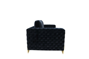 VIG Furniture Divani Casa Lori - Modern Velvet Glam Black & Gold Chair VGYUHD-1936-BLK-CH